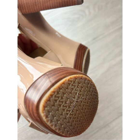 Michael Kors tupe tan heels Elena platform leather size 7.5 - Picture 4 of 7